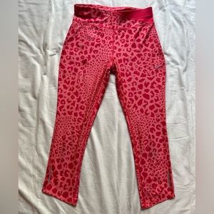 Red & Pink Leopard Nike Athletic Leggings